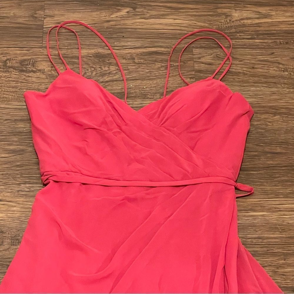 Morilee By Madeline Gardner Maxi Strappy Formal Dress Bridesmaid Berry Pink 12 - Picture 13 of 16